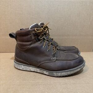L.L. Bean Stonington Boots Men Size 9.5 Wide Moc Toe Brown Leather Outdoors Work